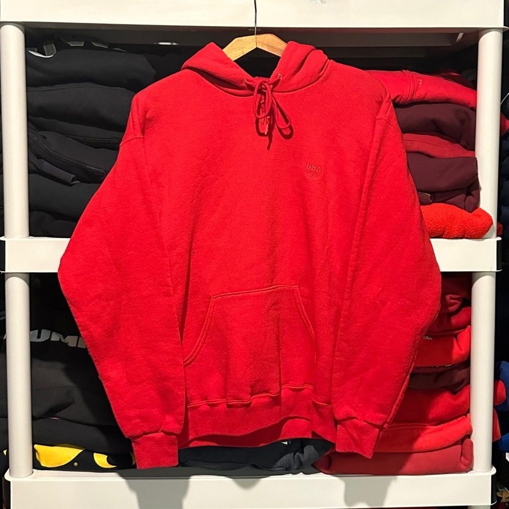 Vintage 90s USA Olympics Embroidered Red Mens Medium Hoodie